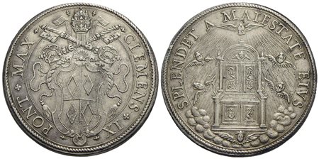 ROMA - Clemente IX (1667-1669) - Piastra - Stemma ovale sagomato - R/ La cattedra di San Pietro - (A