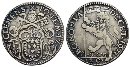 BOLOGNA - Clemente X (1670-1676) - Lira - 1673 - Stemma a targa semiovale - R/ Leone vessillifero ra