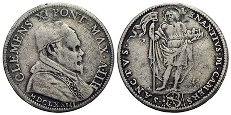 ROMA - Clemente X (1670-1676) - Giulio - 1673 A. IIII - Busto a d. - R/ Figura del Santo - (AG g. 2,