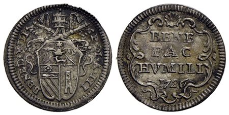 ROMA - Benedetto XIII (1724-1730) - Grosso - 1726 A. III - Stemma semiovale - R/ Scritta in cartella