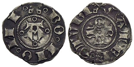 BOLOGNA - Anonime dei Pontefici (1360-1450) - Bolognino - Grande A - R/ ORVM a croce - (AG g. 1,02) 