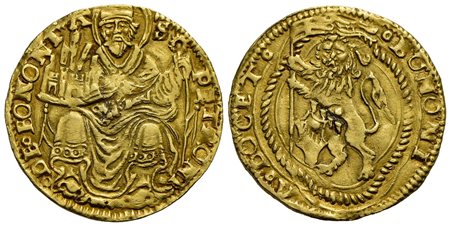 BOLOGNA - Anonime dei Bentivoglio (1446-1506) - Doppio Bolognino d'oro - Leone rampante a s. con ves