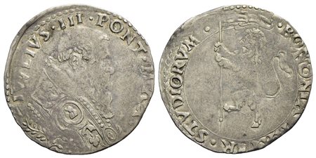 BOLOGNA - Giulio III (1550-1555) - Gabella - Busto a d. - R/ Leone vessillifero rampante a s. - (AG 