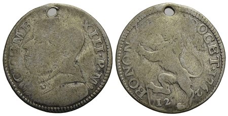 BOLOGNA - Clemente XIII (1758-1769) - Bianco - 1762 - Busto a s. con camauro - R/ Leone vessillifero