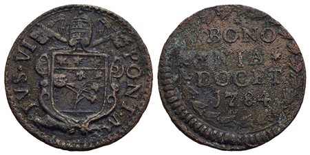 BOLOGNA - Pio VI (1775-1799) - Quattrino - 1784 - CU<br>BB