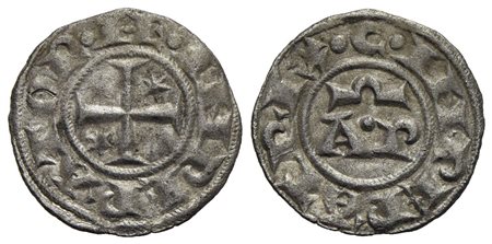 BRINDISI - Enrico VI e Costanza (1195-1196) - Denaro - Croce patente con stelletta nel 2° e 3° quart