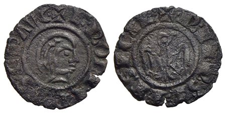 BRINDISI - Federico II (1197-1250) - Denaro - (1243) - Testa coronata a d. - R/ Aquila con testa a d