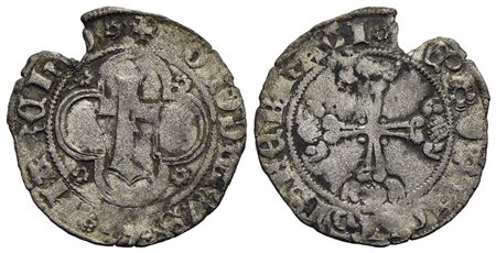 CHIVASSO - Teodoro II Paleologo (1381-1418) - Mezzo grosso - Grande T entro cornice doppia - R/ Croc