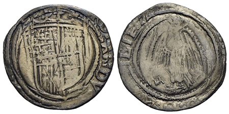 MESSINA - Ferdinando il Cattolico (1479-1516) - Tarì - Stemma coronato - R/ Aquila coronata - (AG g.