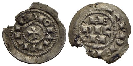 MILANO - Emissioni a nome di Enrico (1039-1220) - Denaro scodellato - Monogramma - R/ Croce - (AG g.