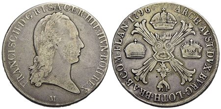 MILANO - Francesco II d'Asburgo - Lorena (1792-1800) - Crocione - 1796 - AG CNI 18; Mont. 165 Colpo 