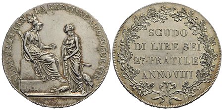 MILANO - Repubblica Cisalpina (1800-1802) - Scudo da 6 Lire - A. VIII - AG R Pag. 8; Mont. 184 Segne