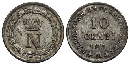 MILANO - Napoleone I, Re d'Italia (1805-1814) - 10 Centesimi - 1813 - MI Pag. 71; Mont. 293<br>qSPL/