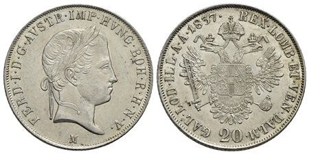 MILANO - Ferdinando I d'Asburgo-Lorena (1835-1848) - 20 Kreuzer - 1837 - AG RR Pag. 192; Mont. 404 E