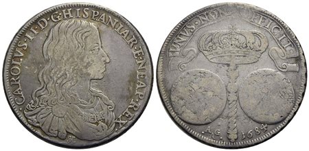 NAPOLI - Carlo II, secondo periodo (1675-1700) - Ducato - 1684 - Busto a d. - R/ Scettro coronato tr