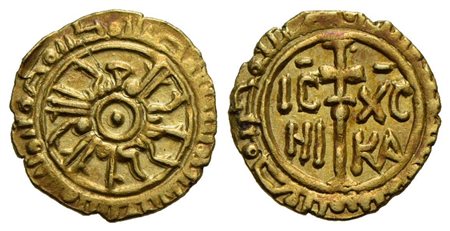 PALERMO - Ruggero II (1102-1154) - Tarì d'oro - Globetto attorniato da cerchio lineare e scritta - R