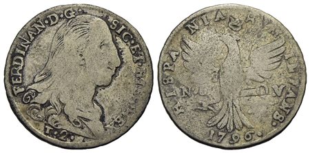 PALERMO - Ferdinando III di Borbone (1759-1816) - 2 Tarì - 1796 - AG NC Spahr 72; Mont. 331 Con cart