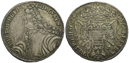 RAGUSA - Monete con data (1592-1806) - Tallero rettorale - 1746 - AG CNI 250/252 Con cartellino del 