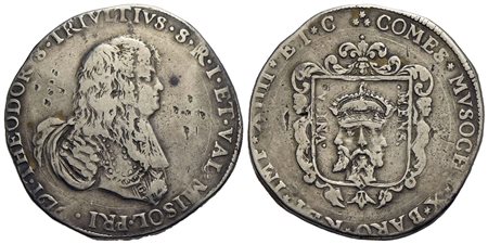 RETEGNO - Antonio Teodoro Trivulzio (1676-1678) - Doppio filippo - 1676 - Busto a d. e sotto data - 