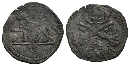 ROMA - Leone X (1513-1521) - Quattrino - Leone passante a s. - R/ Chiavi decussate - (MI g. 0,66) RR