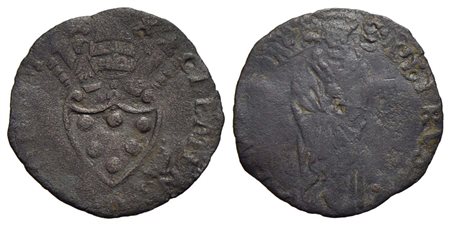 ROMA - Clemente VII (1523-1534) - Quattrino - Stemma semiovale - R/ Figura del Santo - (MI g. 0,57) 