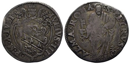 ROMA - Giulio III (1550-1555) - Giulio - A. IVBI - Stemma - R/ Porta Santa - AG RR CNI 6; Munt. 10<b