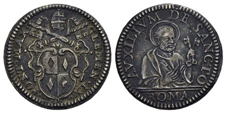 ROMA - Clemente IX (1667-1669) - Grosso - Stemma ovale sagomato - R/ Busto di San Pietro a d. - AG R