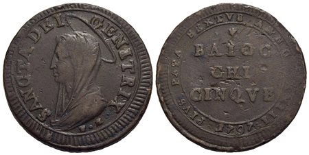 ROMA - Pio VI (1775-1799) - Madonnina - 1797 A. XXIII - CU CNI 363; Munt. 94<br>BB