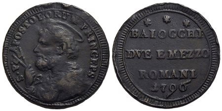 ROMA - Pio VI (1775-1799) - Sampietrino - 1796 - CU R CNI 307; Munt. 99<br>BB+