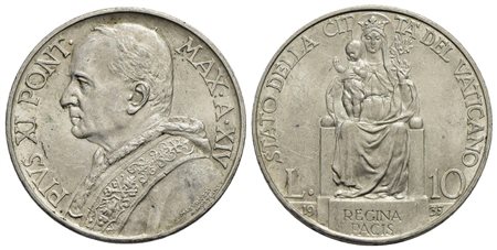 ROMA - Pio XI (1922-1939) - 10 Lire - 1935 - AG Pag. 628; Mont. 437<br>FDC