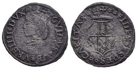 URBINO - Guidobaldo I (1482-1508) - Quattrino - Busto a s. - R/ Stemma a nove centine coronato - (CU