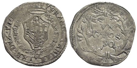 URBINO - Francesco Maria II della Rovere (1574-1624) - Grosso - Stemma coronato - R/ Scritta entro r