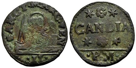 VENEZIA - Monetazione per Candia - Gazzetta - (9/8/1653) - CU R Pao. 884 Con cartellino del collezio