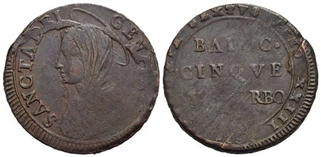 VITERBO - Pio VI (1775-1799) - Madonnina - 1797 - CU NC CNI 3; Munt. 424<br>qBB