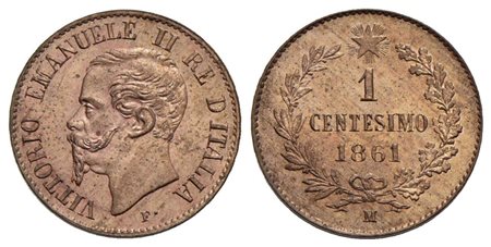 Vittorio Emanuele II Re d'Italia (1861-1878) - Centesimo - 1861 M - CU Pag. 562; Mont. 259 Ecceziona