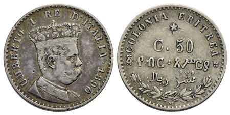 Eritrea - 50 Centesimi - 1890 - AG R Pag. 637; Mont. 87<br>BB/BB+