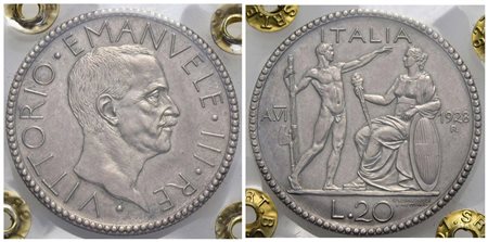 Vittorio Emanuele III (1900-1943) - 20 Lire - 1928 A VI Littore - AG R Pag. 673; Mont. 67 Periziata 