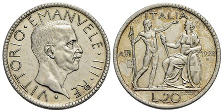 Vittorio Emanuele III (1900-1943) - 20 Lire - 1928 A VI Littore - AG R Pag. 673; Mont. 67<br>BB-SPL