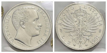 Vittorio Emanuele III (1900-1943) - 2 Lire - 1901 Aquila - AG RR Pag. 725; Mont. 140 Periziata Rocco