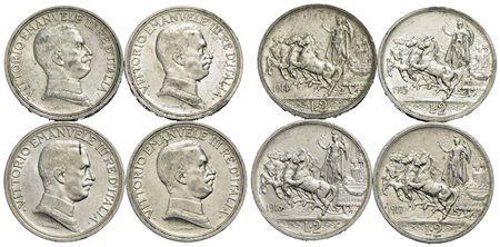 Vittorio Emanuele III (1900-1943) - 2 Lire - 1914÷17 Quadriga Briosa - AG R Pag. 737÷740; Mont. 154÷