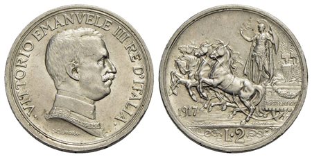 Vittorio Emanuele III (1900-1943) - 2 Lire - 1917 Quadriga briosa - AG R Pag. 740; Mont. 157<br>SPL-