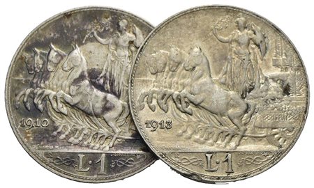 Vittorio Emanuele III (1900-1943) - Lira - 1910 Quadriga veloce - AG Pag. 770; Mont. 196 assieme a 1