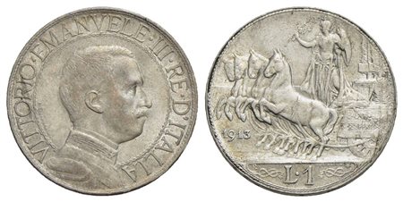 Vittorio Emanuele III (1900-1943) - Lira - 1913 Quadriga veloce - AG Pag. 772; Mont. 198 Delicata pa