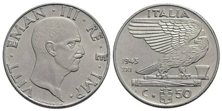 Vittorio Emanuele III (1900-1943) - 50 Centesimi - 1943 XXI Impero - Ac NC Pag. 826; Mont. 271 Segne