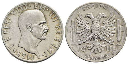 Albania - 10 Lek - 1939 XVII - AG R Pag. 991; Mont. 483<br>qSPL/SPL+