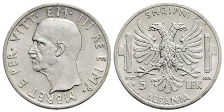 Albania - 5 Lek - 1939 XVII - AG Pag. 992; Mont. 485<br>FDC