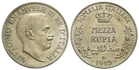 Somalia - Mezza Rupia - 1913 - AG R Pag. 968; Mont. 451 Il miglior esemplare che ci sia capitato di 