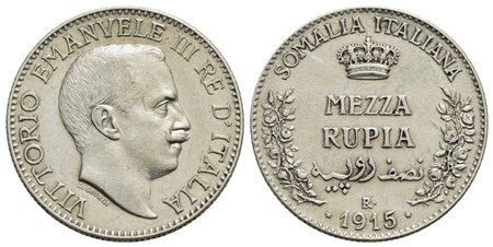 Somalia - Mezza Rupia - 1915 - AG RR Pag. 969; Mont. 452<br>SPL