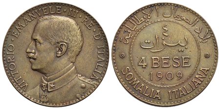 Somalia - 4 Bese - 1909 - CU R Pag. 973; Mont. 458<br>qFDC