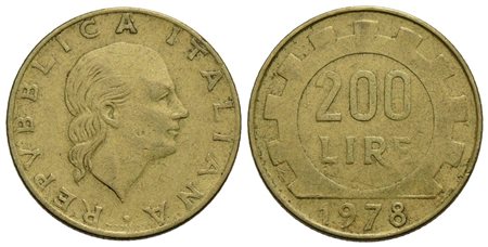 Repubblica Italiana (emissioni in lire) (1946-2001) - 200 Lire - 1978 - BT NC Att. P33e Testa pelata